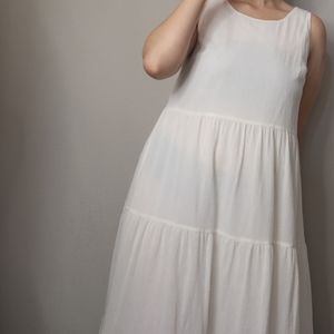 Linen white maxi dress